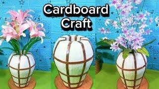 Cardboard Craft Idea | Diy flower vase making @mr.creativeman