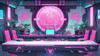 Vtuber Table Desk, Cyberpunk, cyber punk vtuber asset, mecha, anime background, stream background