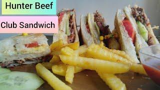 Hunter Beef Club Sandwich Recipe ~ Bakra Eid Recipe ~ Baeef Sandwich