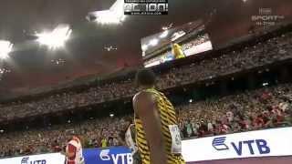 Usain Bolt wins 200 m Bejing 2015.