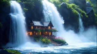 Relaxing Epic Mountain Waterfall Sounds | Nature Sounds For Sleeping | White Noise | 10 Hours