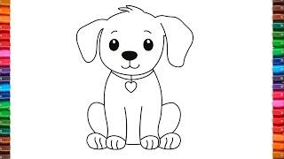 How To Draw Dog Drawing Easy Step By Step| Dog Drawing For Kids And Toddlers