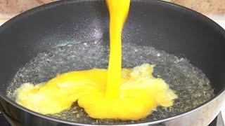 Pour eggs into boiling water. It's a way to eat it deliciously every day