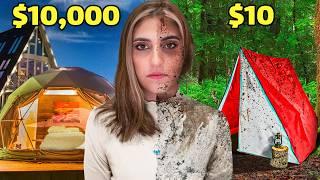 I Survived $10 VS $10,000 Camping!