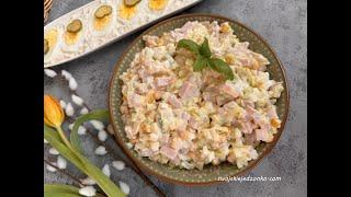 Salad with leek and ham, perfect for any occasion, simple ingredients, delicious salad #salad