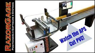 Automatic Pusher Upcut Saw cutting PVC   RazorGage