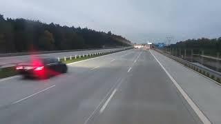 Near crash on motorway in Poland