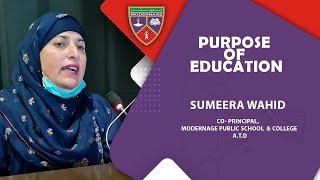 Purpose of Education | Sumeera Wahid  | MAPS ATD