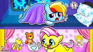 MY LITTLE PONY Funny Stories: Rainbow Dash and Fluttershy's SECRET ROOM Under The Bed