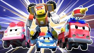 SUPER ROBOT teams up with the RESCUE SQUAD! | Robot & Firetruck Transform