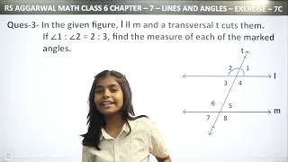 Q.1 to 6 Ex - 7C - Ch - 7 - Lines and Angles | RS Aggarwal Math class 9 | RN Glory