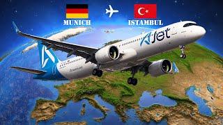 Munich  Istambul / მიუხენი  სტამბოლი (Ajet Boing737 MAX8)