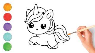 Easy Drawing and Coloring ️ Unicorn 2