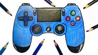 HOW TO DRAW PLAYSTATION CONTROLLER | HOW TO DRAW A PS4 CONTROLLER