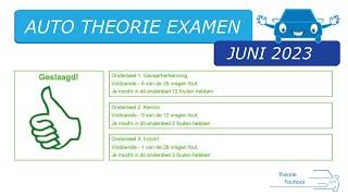 Compleet auto theorie examen juli 2023