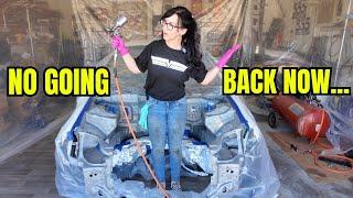 Painting The Engine Bay On My EK Civic Hatchback - Turning Garage Into a Paint Booth