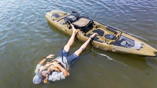 FLIP Your Fishing Kayak | DEEP WATER  Re-Entry