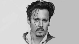 Drawing Johnny Depp, Portrait Drawing with Graphite Pencils