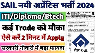 SAIL ITI, Diploma, Btech Apprentice 2024, SAIL Rourkela Apprentice Online Form Apply 2024