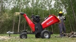 Demonstration of MechMaxx 6 inch KOHLER E-Start 4 Wheel Drum Wood Chipper with Taillight  B150