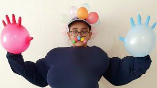 Buğra Balon Adam Oldu. Balloon Child Fun Kids Video