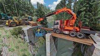 Construction d'un pont en Bois pour rejoindre 2 Forêts | Farming Simulator 22