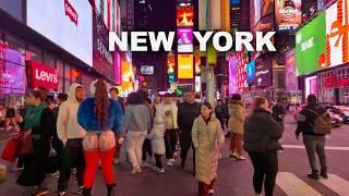 New York City 4K Walk 2024 Times Square NYC Midtown Manhattan Holiday Season NYC Walking Tour 4K 