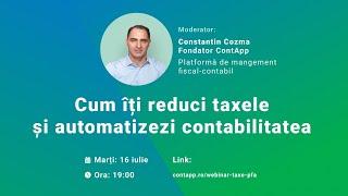 Webinar: Cum îți reduci taxele și automatizezi contabilitatea​