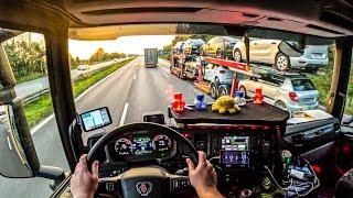 ASMR  POV Truck Driving Scania R500 | Danmark Highway To Germany | 4k HD |