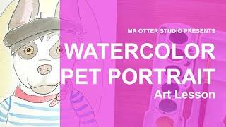 Watercolor Pet Portrait Lesson for Kids