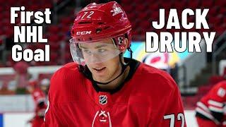 Jack Drury #72 (Carolina Hurricanes) first NHL goal Dec 16, 2021