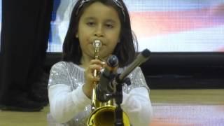 Trumpet Prodigy, Judy Dove Alleva, The Star Spangled Banner Queen, performs for Towson University