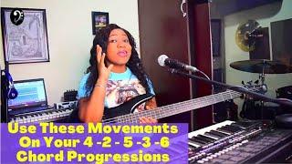 Use These Movements On Your 4 - 2 - 5 - 3 - 6 Chord Progressions | Bass Tutorial