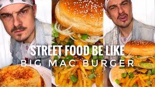 Our Small street food Big Mac burger with fries ️ STREET food be like | CHEFKOUDY