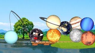 planet size comparison for BABY for kids Planets of the solar system go fishing