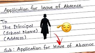 Leave application | Sick leave application | Leave Letter for School | Letter writing in english