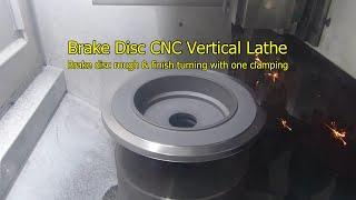 High-Precision Brake Disc Vertical Lathe in Action