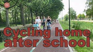 Cycling home after school in Waalwijk (NL)