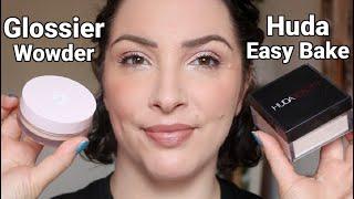 Battle of the powders  Huda Easy Bake vs Glossier Wowder