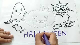 easy drawing for kids/kids drawing/Halloween drawing