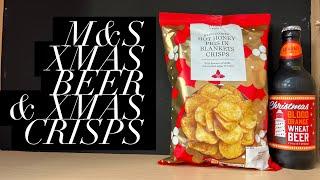 M&S Christmas Blood Orange Wheat Beer Review , M&S Hot Honey Pigs In Blankets Crisps Review