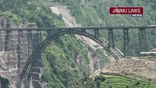 Golden joint of world's highest railway bridge on Chenab river completed