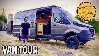 Custom Sprinter Camper Van With Clever Hidden Shower, AWD & More…