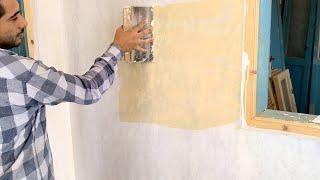 تعليم سحب  المعجون  للحوائط ثلاث اوجهه وسيلر للمبتدئين Wall milling paint