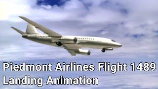 Piedmont Airlines Flight 1489 - Landing Animation (Low quality animation)