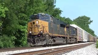 Caboose + 16-Axle Flat Car! CSX 3266 Leads Late Q581-13 on 5/14/22