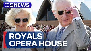 King Charles and Queen Camilla greet fans outside Sydney Opera House | 9 News Australia