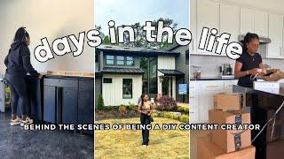 diy influencer vlog: behind the scenes, pr unboxing, home projects, & HGTV Smart Home brand trip!