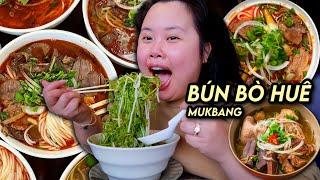 VIETNAMESE SPICY BEEF NOODLES (Bún Bò Huế) + EGGS ROLLS + WINGS MUKBANG 먹방 EATING SHOW! *OMG*