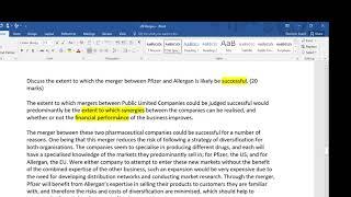 Essay on International Mergers